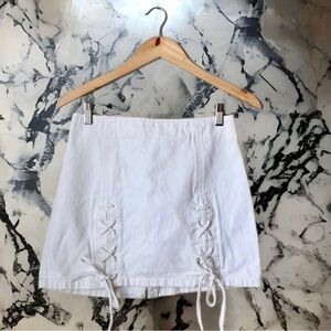 White Tie  denim mini skirt